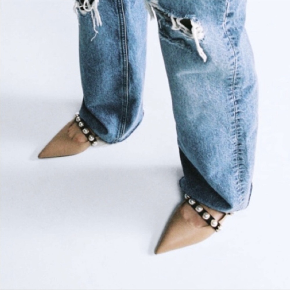 Zara Mules with Faux Pearl